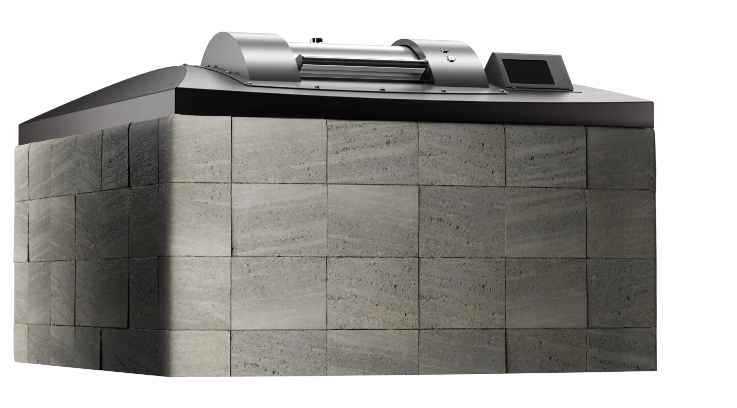 Semi Underground container with metal finish
