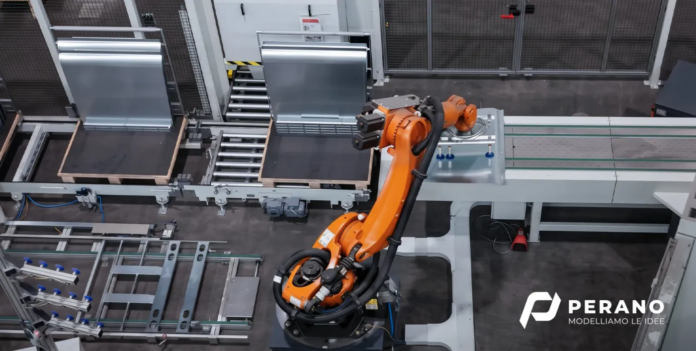 Robotic arm in the Perano production plant