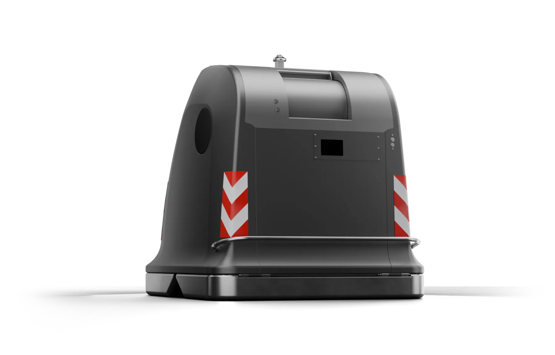 City Next container in grey with red and white reflective stripes