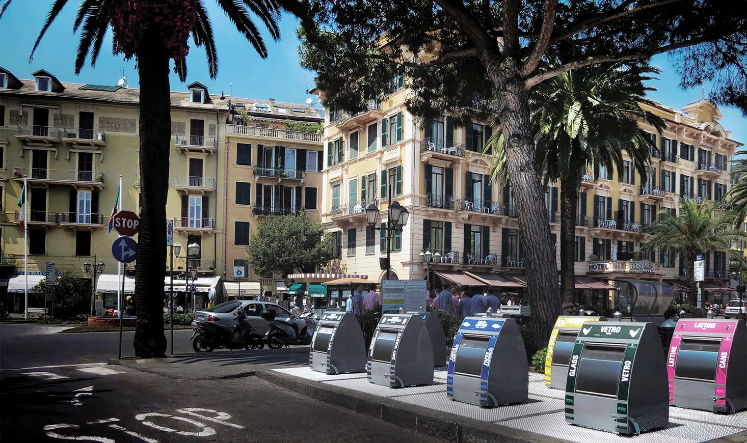 Underground containers in Santa Margherita Ligure, Italy