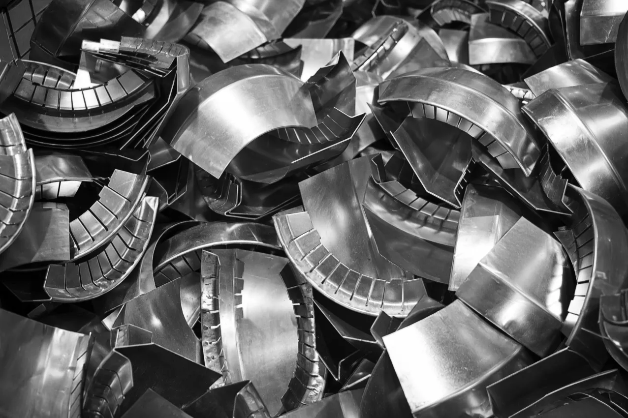 Pile of recycled steel parts