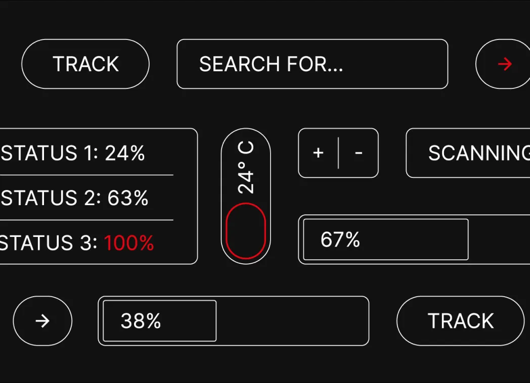 Genius control interface with status, temperature and fill level