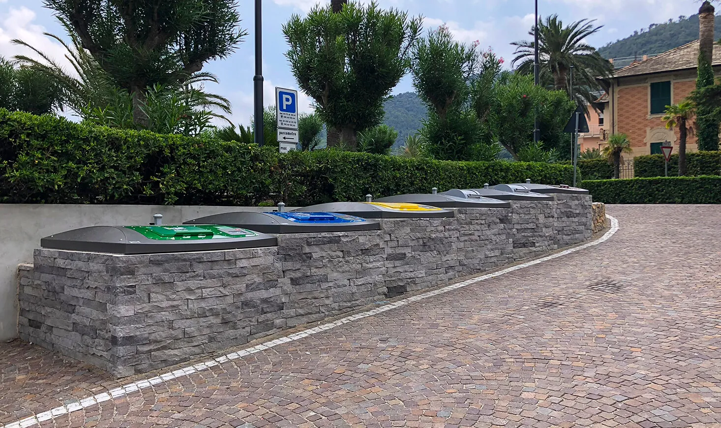 Semi Underground containers in Noli, Italy