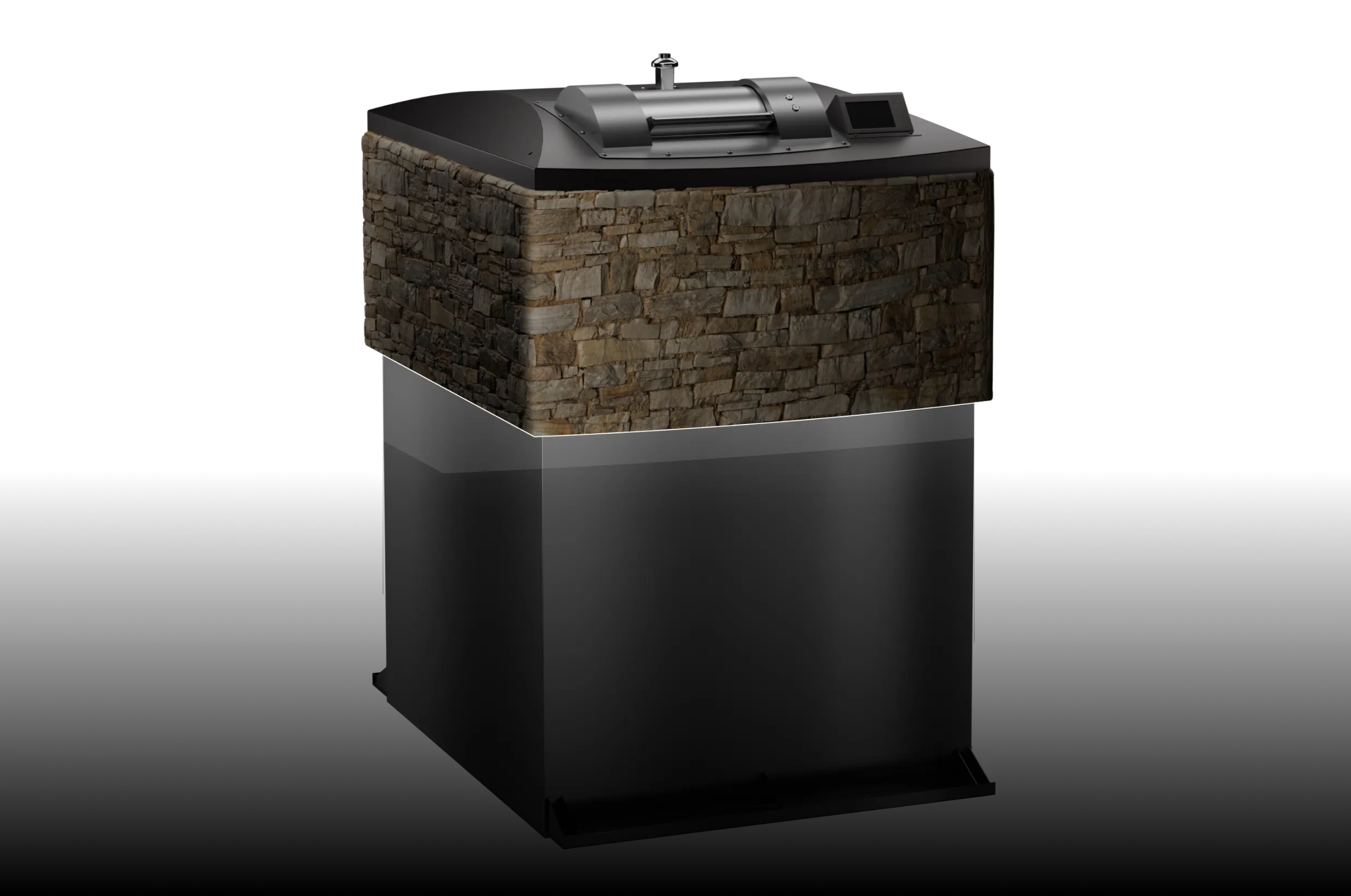 Two Semi Underground containers with stone cladding