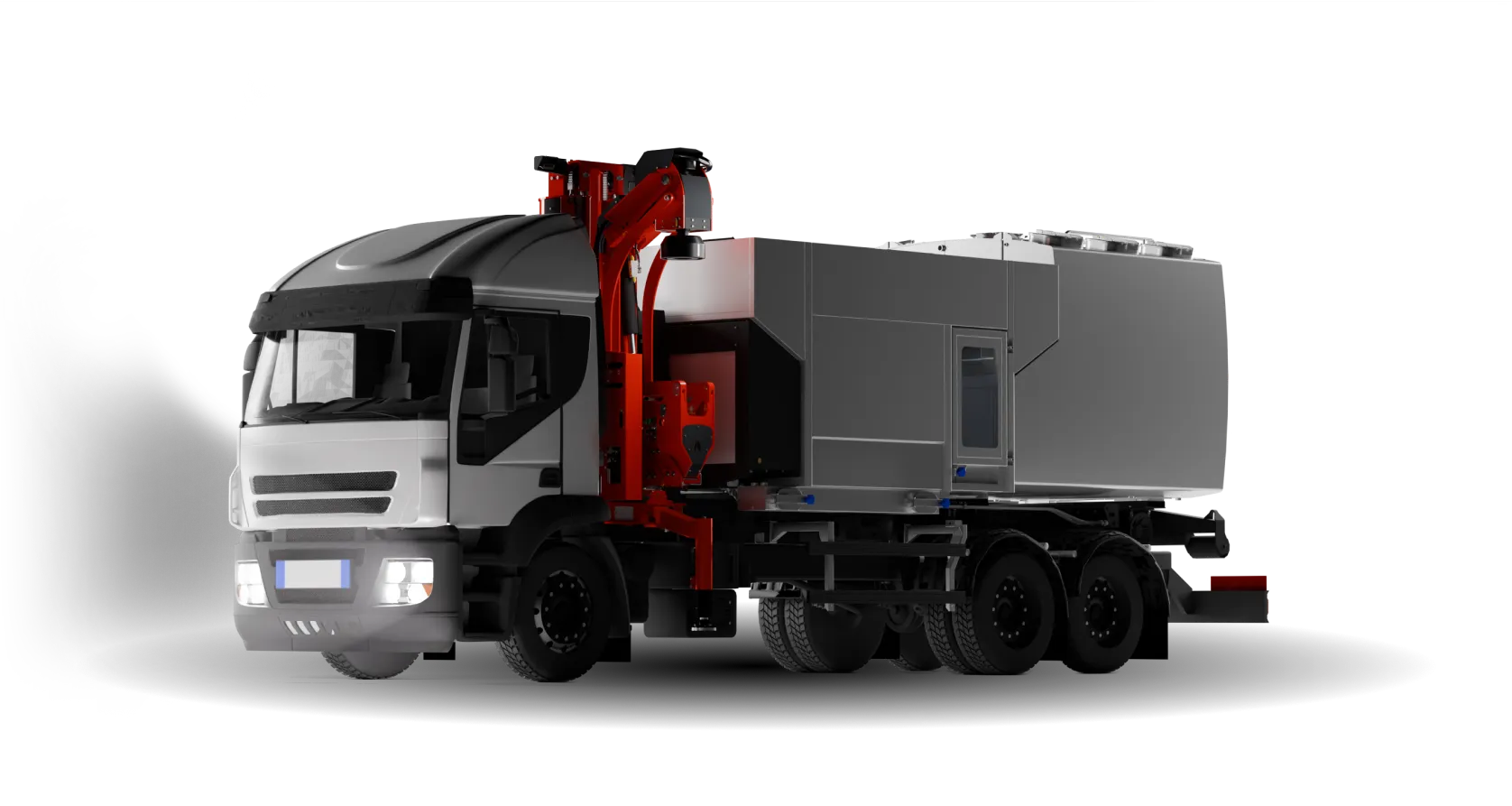 Collection truck with Easy arm and container washing unit