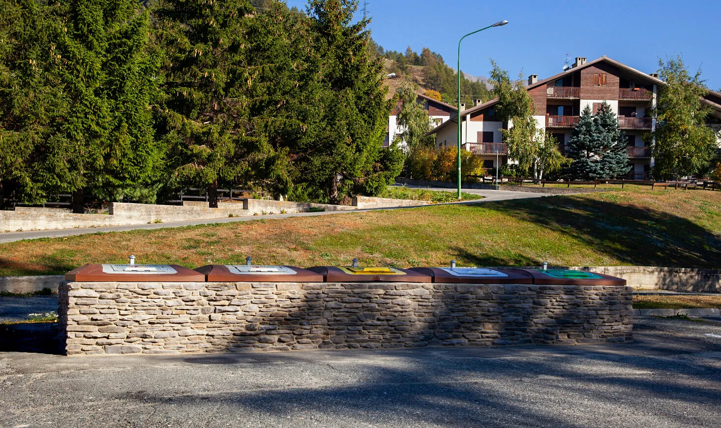 Semi Underground containers in Pragelato, Italy