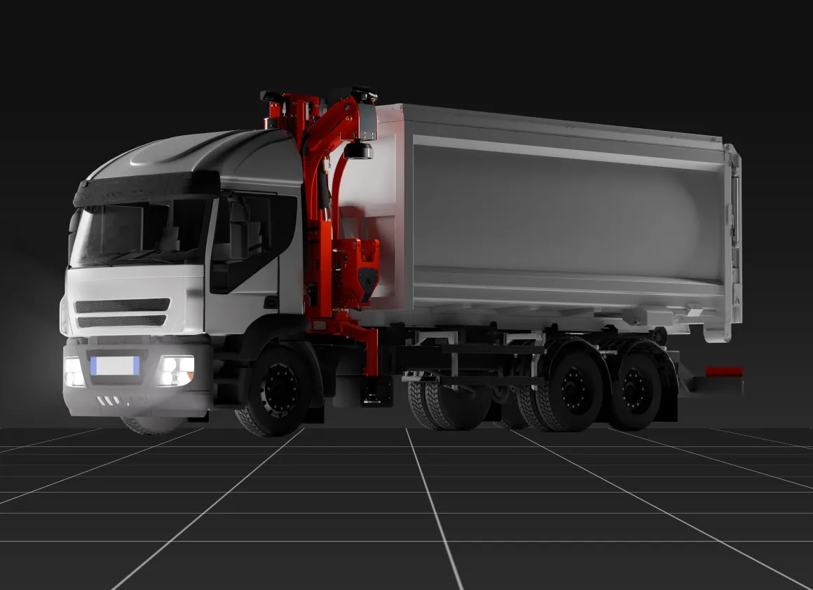 Easy System collection truck with the red bilateral arm